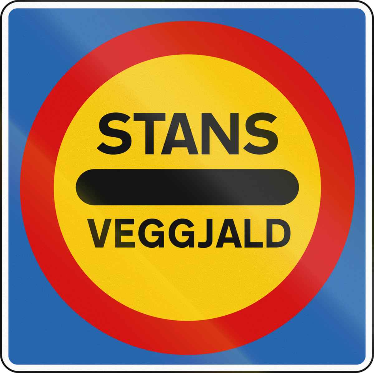 Tolwegen in IJsland Verkeersbord voor tolweg in IJsland, met tekst ook in het IJslands